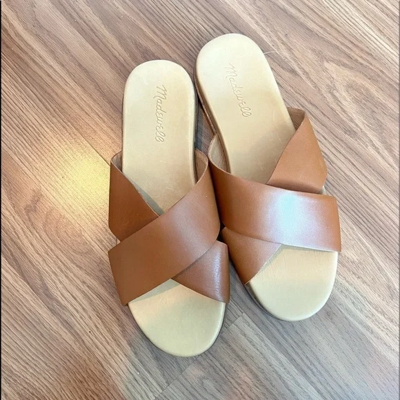 MADEWELL The Louisa Crisscross Slide In English Saddle - Picture 5 of 16